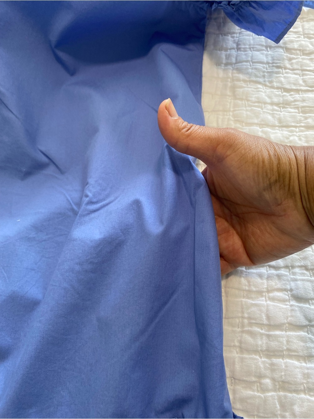 Quince Blue Ruffled Short-Sleeve Shirt Dress - Picture 8 of 8